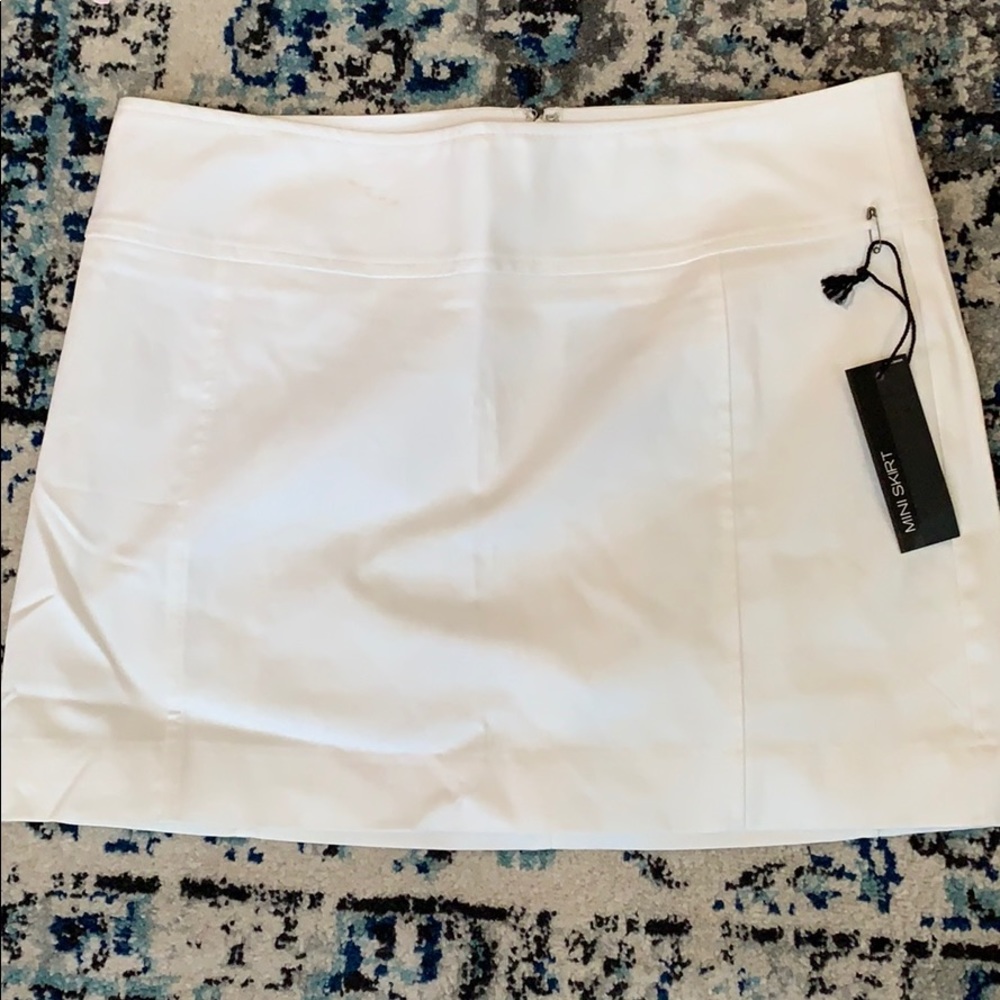 White mini skirt